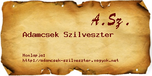 Adamcsek Szilveszter névjegykártya